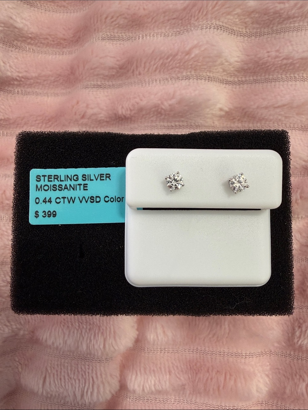 0.44 CT Moissanite Stud Earrings – Sterling Silver